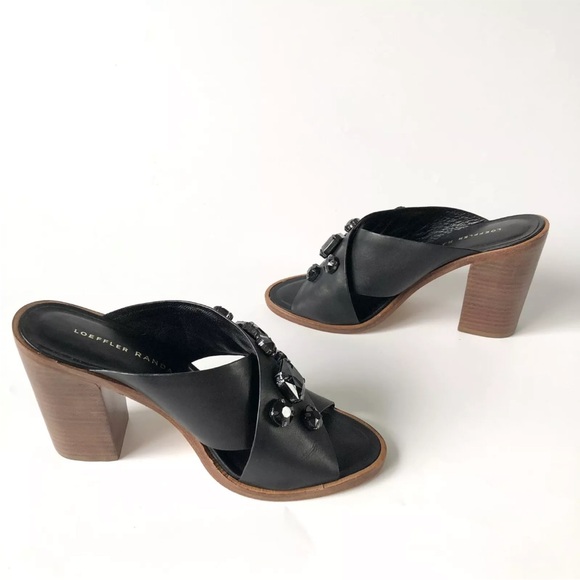 Loeffler Randall Etta Jewel-Embellished Black Mule Sandal - Picture 3 of 11